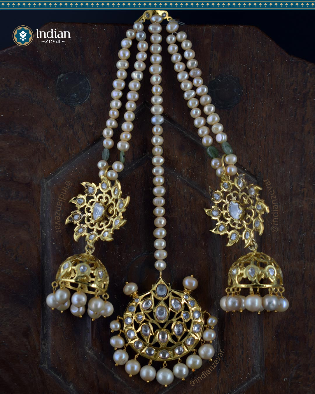 Hyderabadi Silver Jadau Bridal Choker Set: Elegance for Your Big Day (Signature 1)