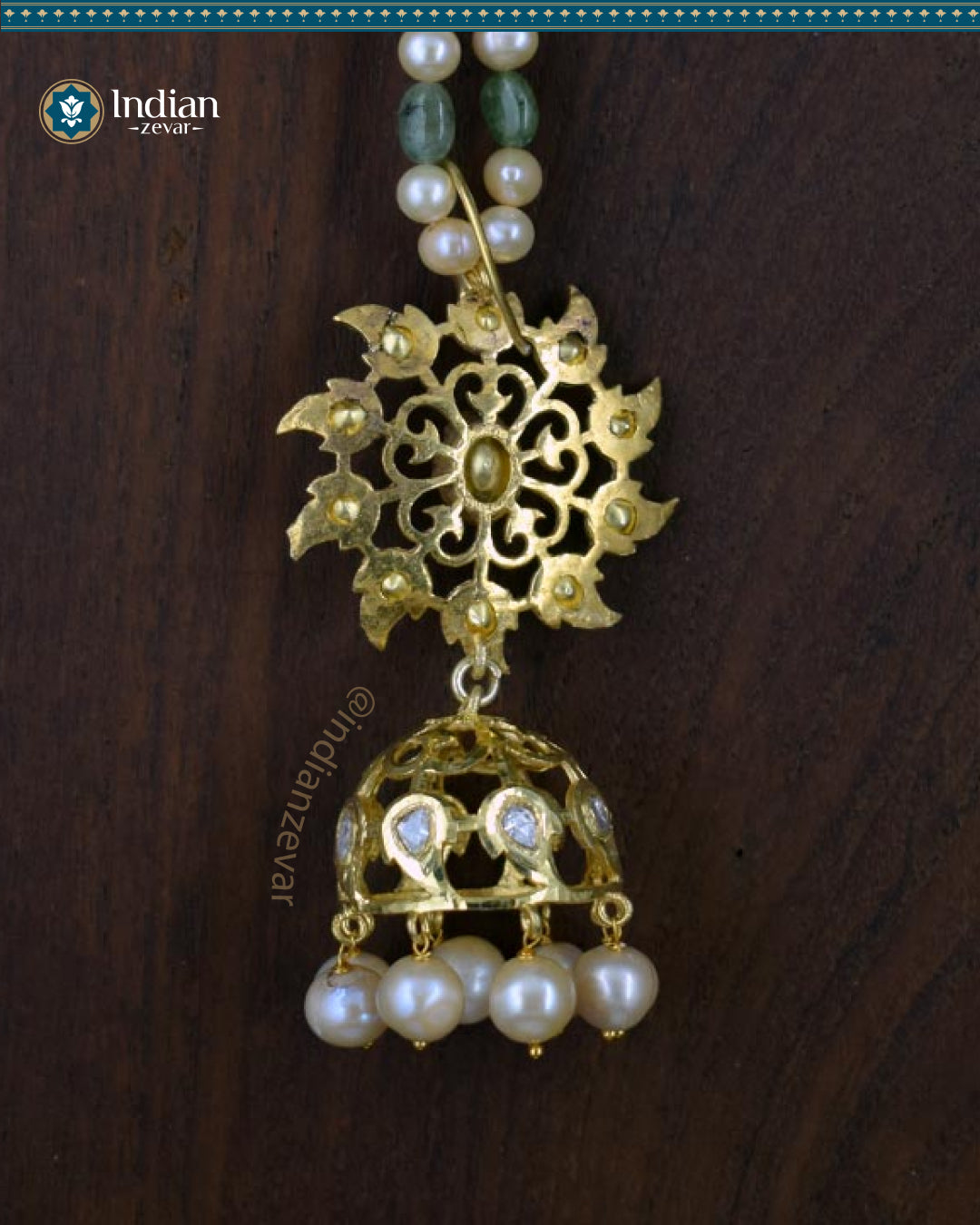 Stunning Hyderabadi Karanphool Jhumka Earrings: Pearls, Emeralds & Moissanite Brilliance (Signature 1)