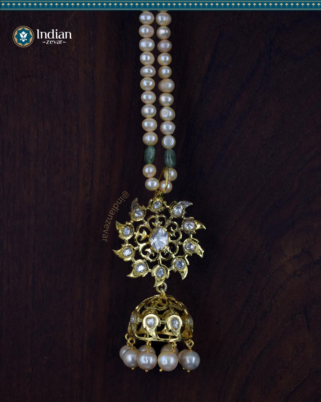 Stunning Hyderabadi Karanphool Jhumka Earrings: Pearls, Emeralds & Moissanite Brilliance (Signature 1)