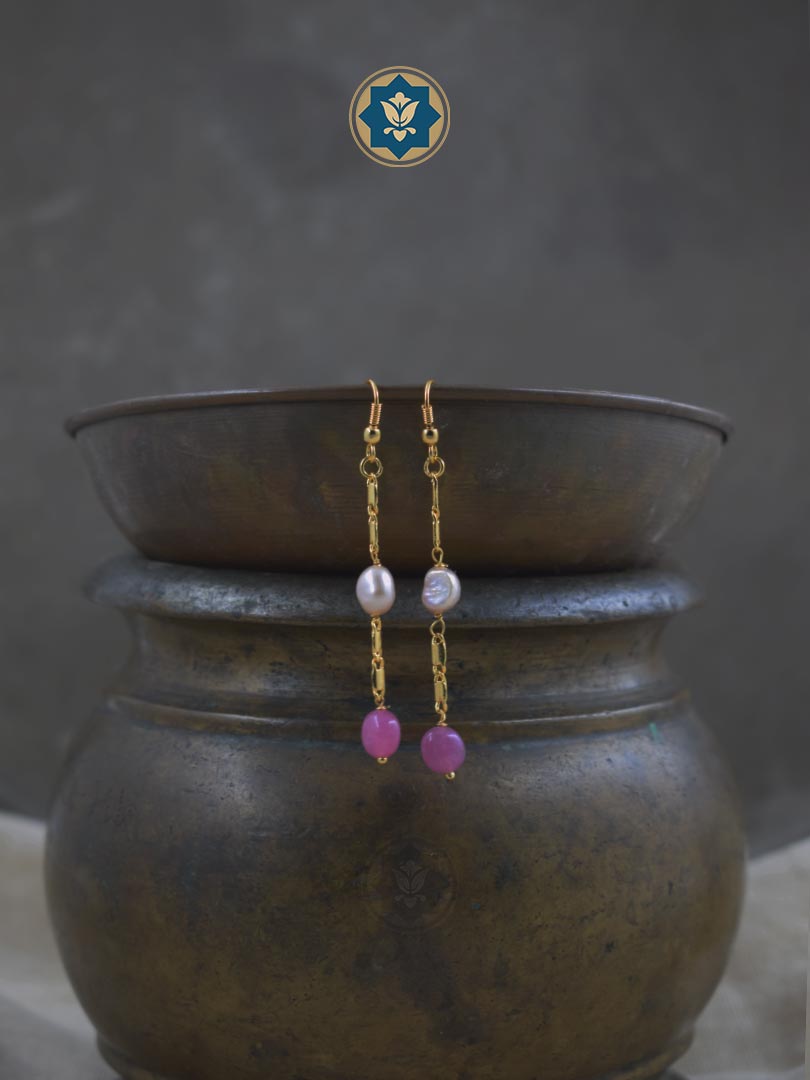 Pretty in Pink: Sweetheart Duster Earrings with Pearls & Pink Quartz