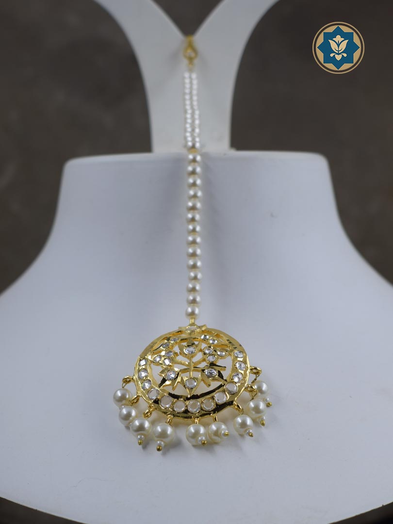 Traditional Hyderabadi Choker Set - 6ct Gold Plated with Faux Pearls