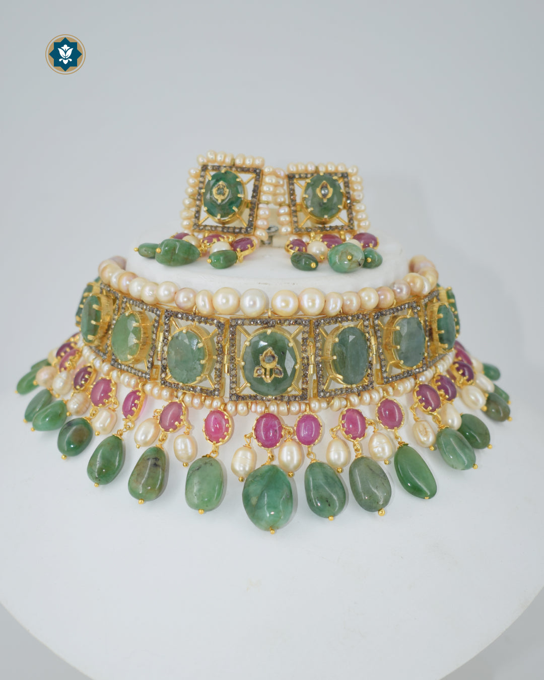 The Emerald Reimagined Chintak | Hyderabadi Jadau Bridal Necklace