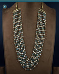 Delicate Pearl & Emerald Sathlada Necklace Hand-beaded With 92.5 Silver Wire (Made-to-order)