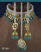 Traditional Hyderabadi Bridal Choker - Jadau Guluband Set (Essential 1)