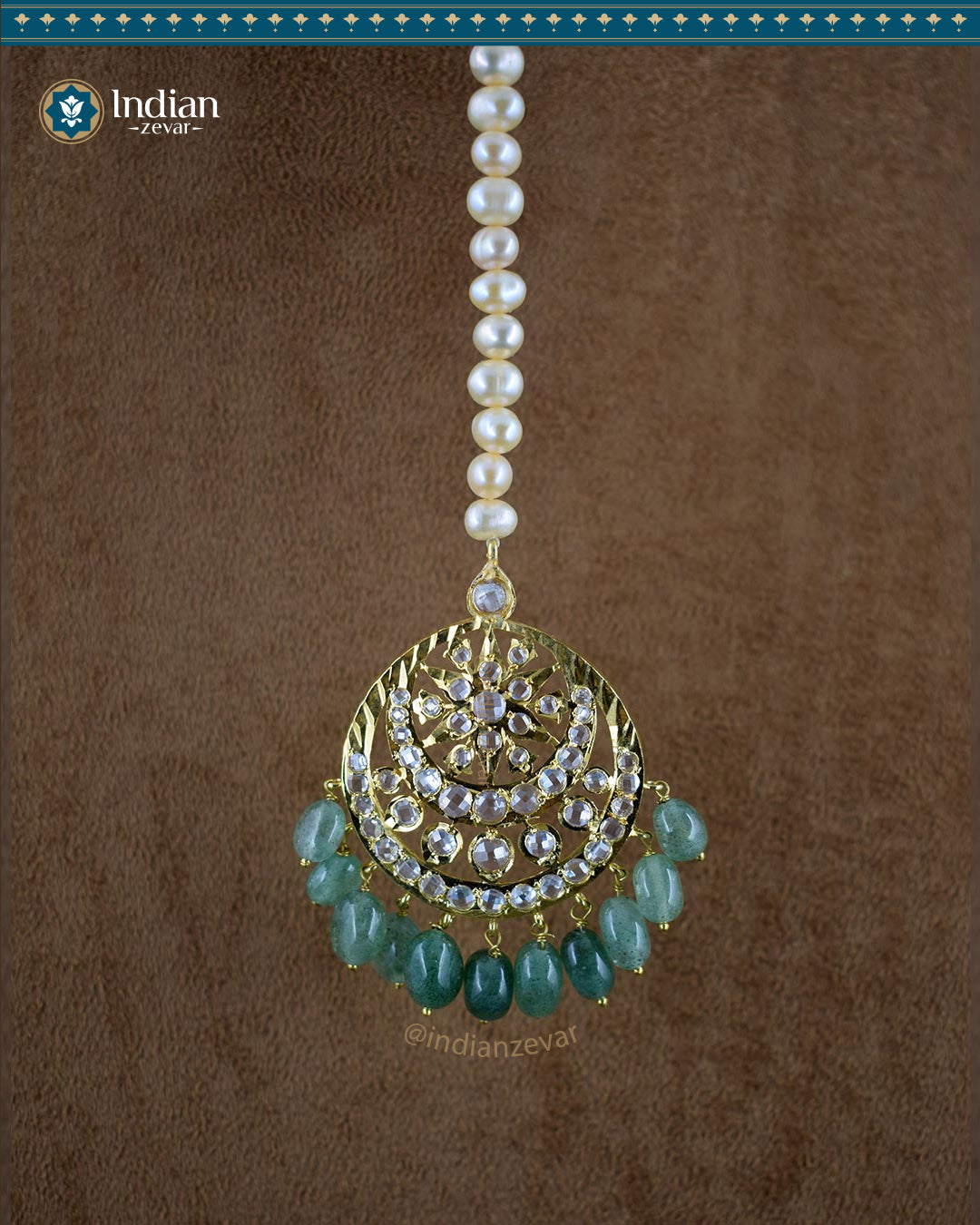 Traditional Hyderabadi Bridal Choker - Jadau Guluband Set (Essential 1)
