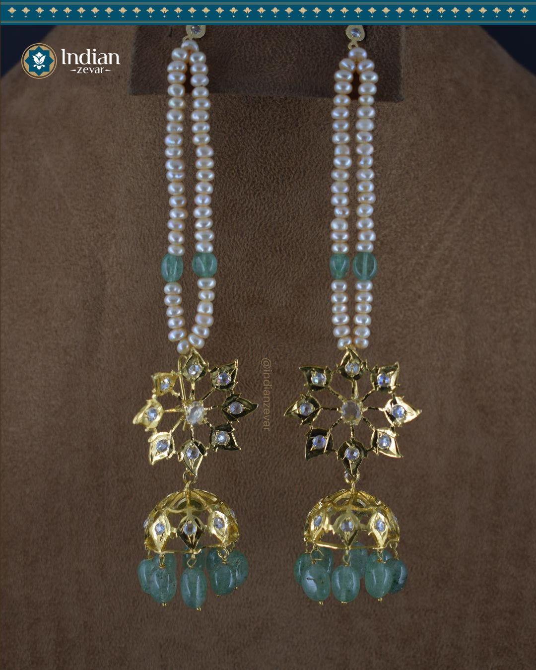Traditional Hyderabadi Bridal Choker - Jadau Guluband Set (Essential 1)