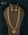 Hyderabadi Jadau Asif Jahi Haar Necklace Set – Murassa Haar bridal Rani Haar design with earrings, antique pearls, Zambian emeralds, and Pachi Polki stones. A luxury bridal set crafted in Jadau style, available as Pearl bridal set Hyderabad, Rani Haar with pearls, and Hyderabadi pearl necklace. Perfect Indian bridal jewelry for weddings in India, Indian wedding jewelry USA, South Indian jewelry for brides Canada/UK. Shop Hyderabad Pearl Jewelry Store Online.