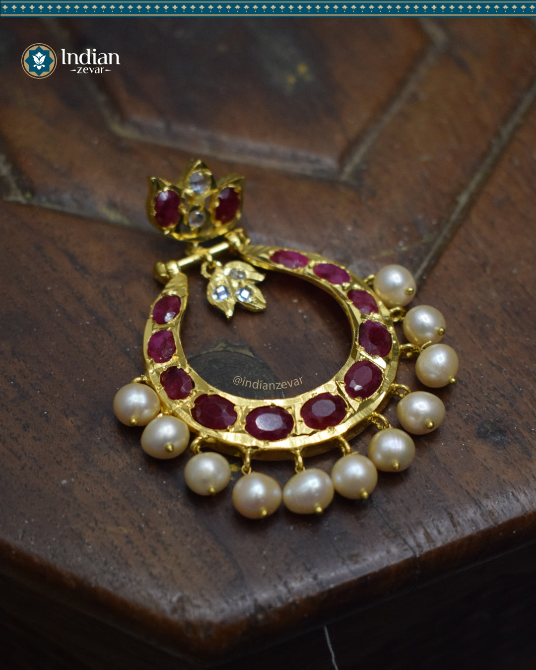 Hyderabadi Jadau Big Chandbali Earrings: Statement Piece, Pearls, and Ruby Elegance (Essential 2)