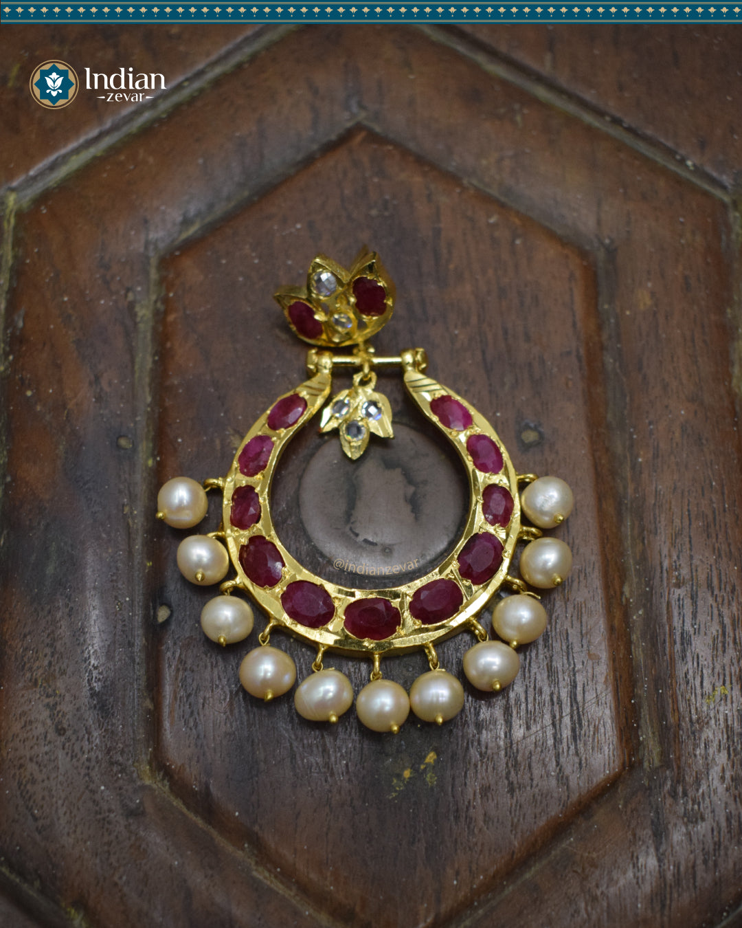 Hyderabadi Jadau Big Chandbali Earrings: Statement Piece, Pearls, and Ruby Elegance (Essential 2)