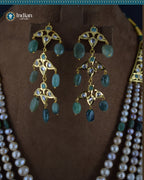 Sparkling Hyderabadi Chandelier Earrings: Pearls & Emerald Elegance (Essential 2)