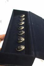 Elegant Black Onyx Button Set – Handmade Jadau Accessories for Sherwani & Ethnic Wear (Set of 7)