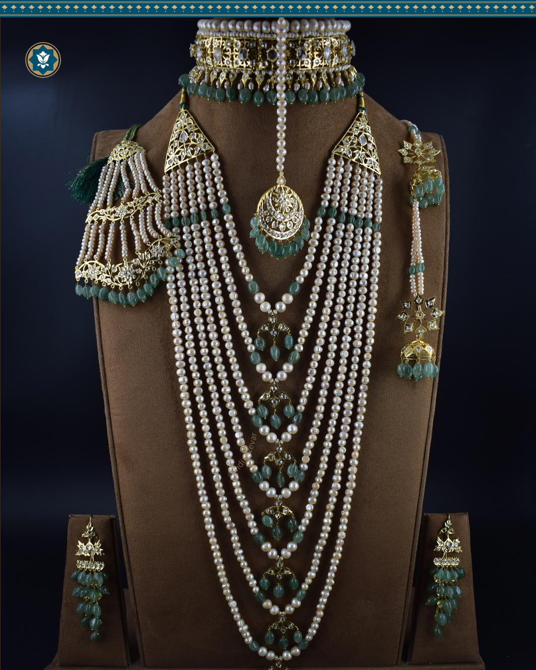 Indian Zevar Hyderabadi Bridal Set - Traditional Jadau Jewelry  (Essential 1)