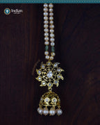 Stunning Hyderabadi Karanphool Jhumka Earrings: Pearls, Emeralds & Moissanite Brilliance (Signature 1)