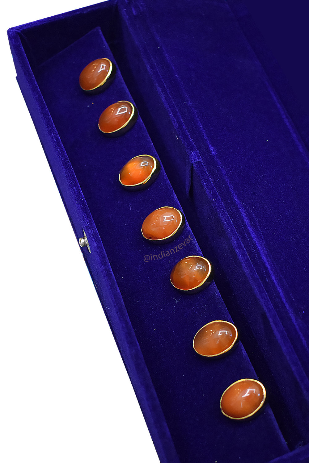 Handmade Brown Orange Onyx (Hakik) Sherwani Button Set by Indian Zevar – Jadau work on alloy base for ethnic and festive styling.