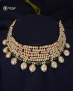 Seven-Line Freshwater Pearl & Gemstone Choker by Indian Zevar