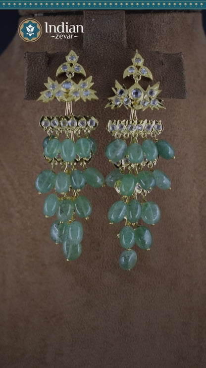 Hyderabadi Jadau Chandelier Earrings: Sweet as Candy Grapes (Essential 1)
