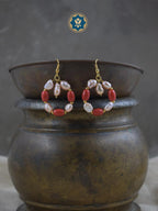 Taiwan Red Coral & Pearl Hoop Earrings: Bold & Beautiful (Ready to Ship!)