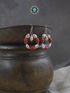 Taiwan Red Coral & Pearl Hoop Earrings: Bold & Beautiful (Ready to Ship!)