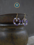 Amethyst & Pearl Loop Hoop Earrings: Sophisticated Shine