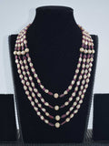Vintage Vibes: Baroque Pearl & Ruby Necklace 4 Strand