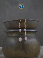 Love in Bloom: Sweetheart Duster Earrings with Pearls & Rose Quartz