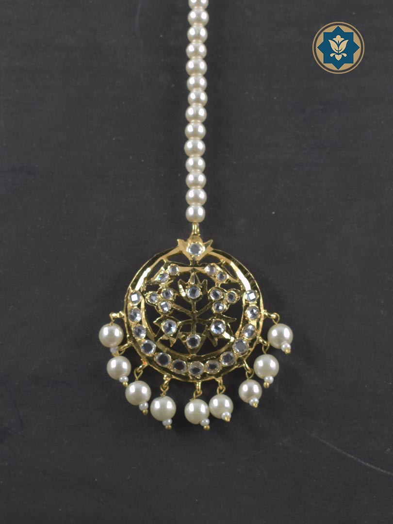 Traditional Hyderabadi Choker Set - 6ct Gold Plated with Faux Pearls