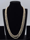 Classic Elegance: Freshwater Pearl Beaded Necklace (3 Strands, Indian Inspired)