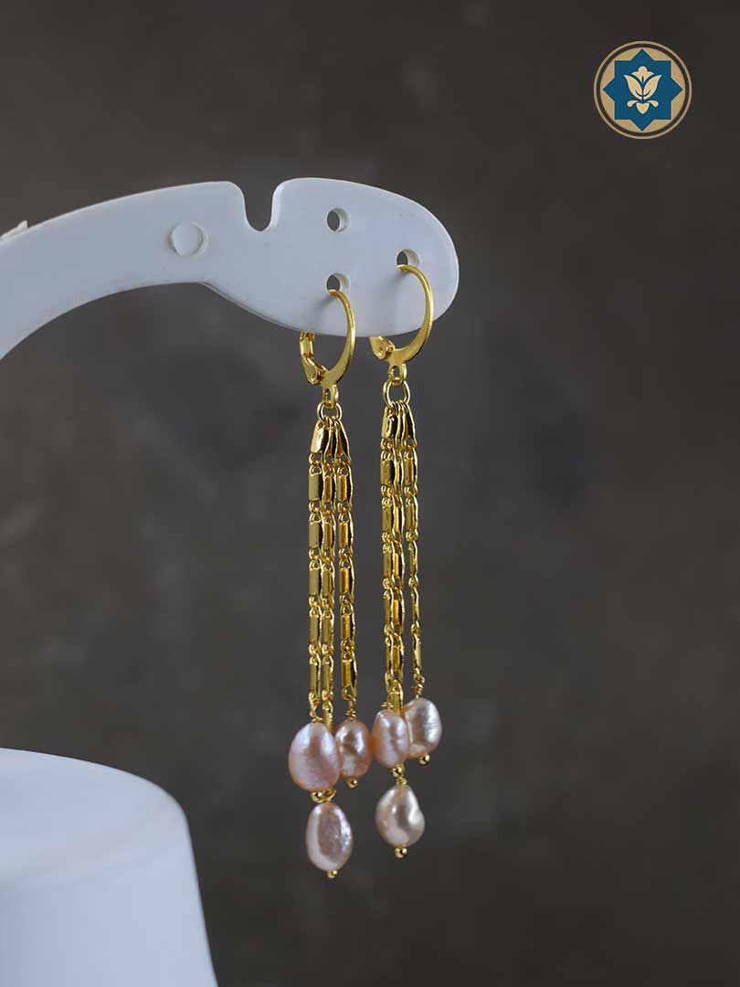 Egyptian Elegance: Freshwater Pearl Chandelier Long Drop Earrings (Ready to Ship!)