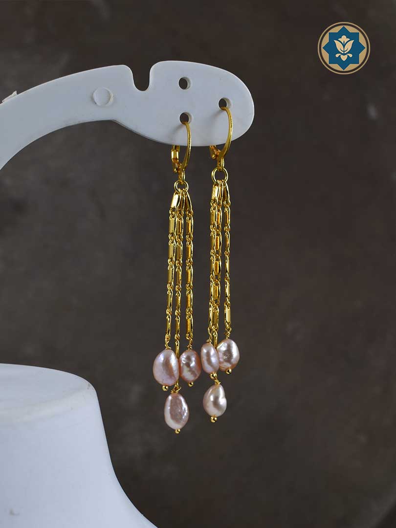 Egyptian Elegance: Freshwater Pearl Chandelier Long Drop Earrings (Ready to Ship!)