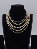 East Meets West Choker: Black & White Pearls (5 Strands, Casual Chic)