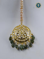 Traditional Hyderabadi Choker Set with Freshwater Pearls and Emeralds - 6ct Gold Plated