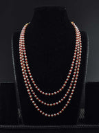Island Vibes: Handmade 3-Strand Taiwan Coral & Pearl Necklace (Casual Chic)