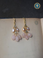 Classic & Chic: Pearl & Rose Quartz Chandelier Earrings (Ready to Ship!)