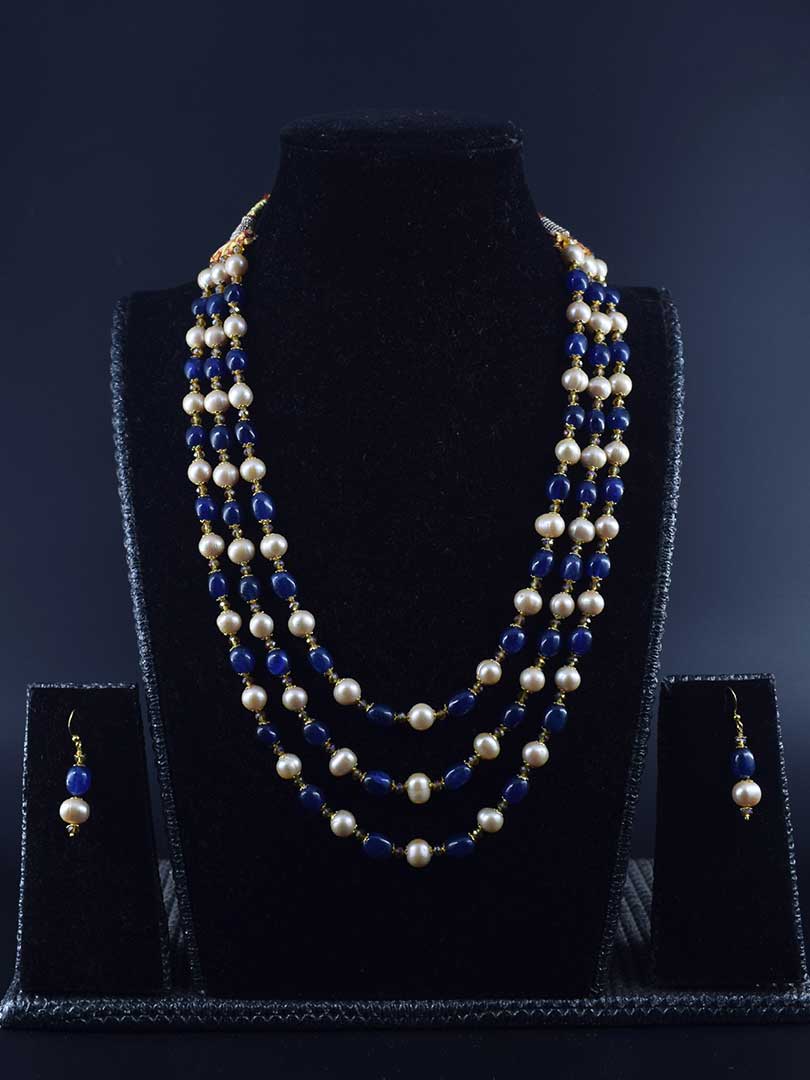 Something Blue: Freshwater Pearls & Blue Quartz Necklace (Casual Chic)