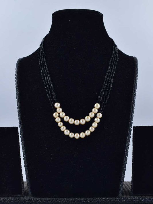 Modern Mantras: 2-Strand Pearl & Kali Poth Lachha Necklace (Mangalsutra)
