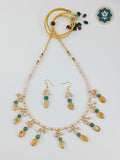 Sunny Delight: Citrine, Pearl & Green Pumpkin Necklace (Casual Chic)