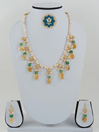 Sunny Delight: Citrine, Pearl & Green Pumpkin Necklace (Casual Chic)