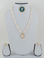 Classic Elegance: White Pearl & CZ Pendant Set (Casual Chic)