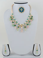 Harmony Vibes: Rose Quartz, Pearl & Green Stone Necklace (Casual Chic, Love & Peace)