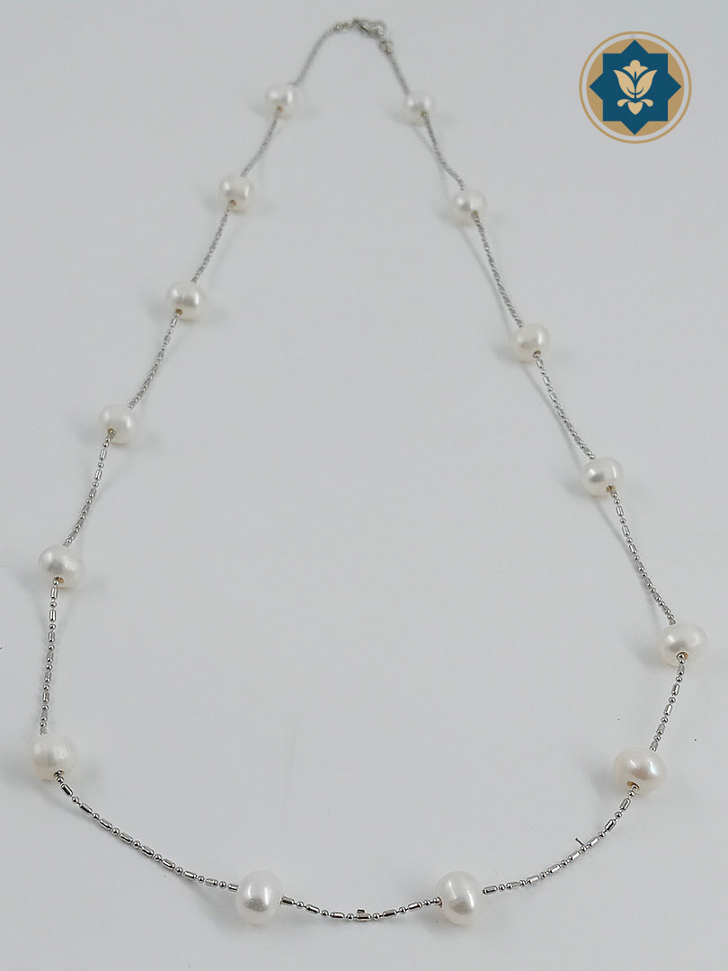 Effortless Grace: Korean White Pearl Chain Set (Casual Chic)