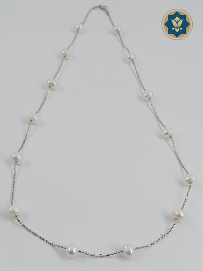 Effortless Grace: Korean White Pearl Chain Set (Casual Chic)