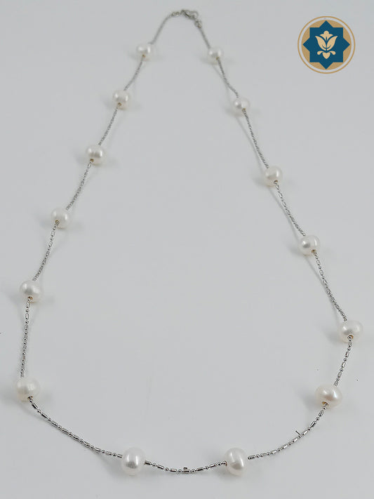 Effortless Grace: Korean White Pearl Chain Set (Casual Chic)